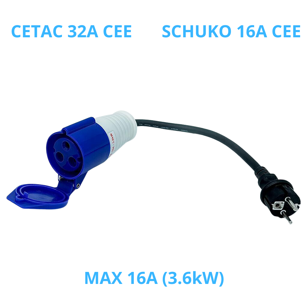 16A Type 2 Male Plug to Schuko Socket EV Charging Adapter For Portable EV  Charger EV Connector