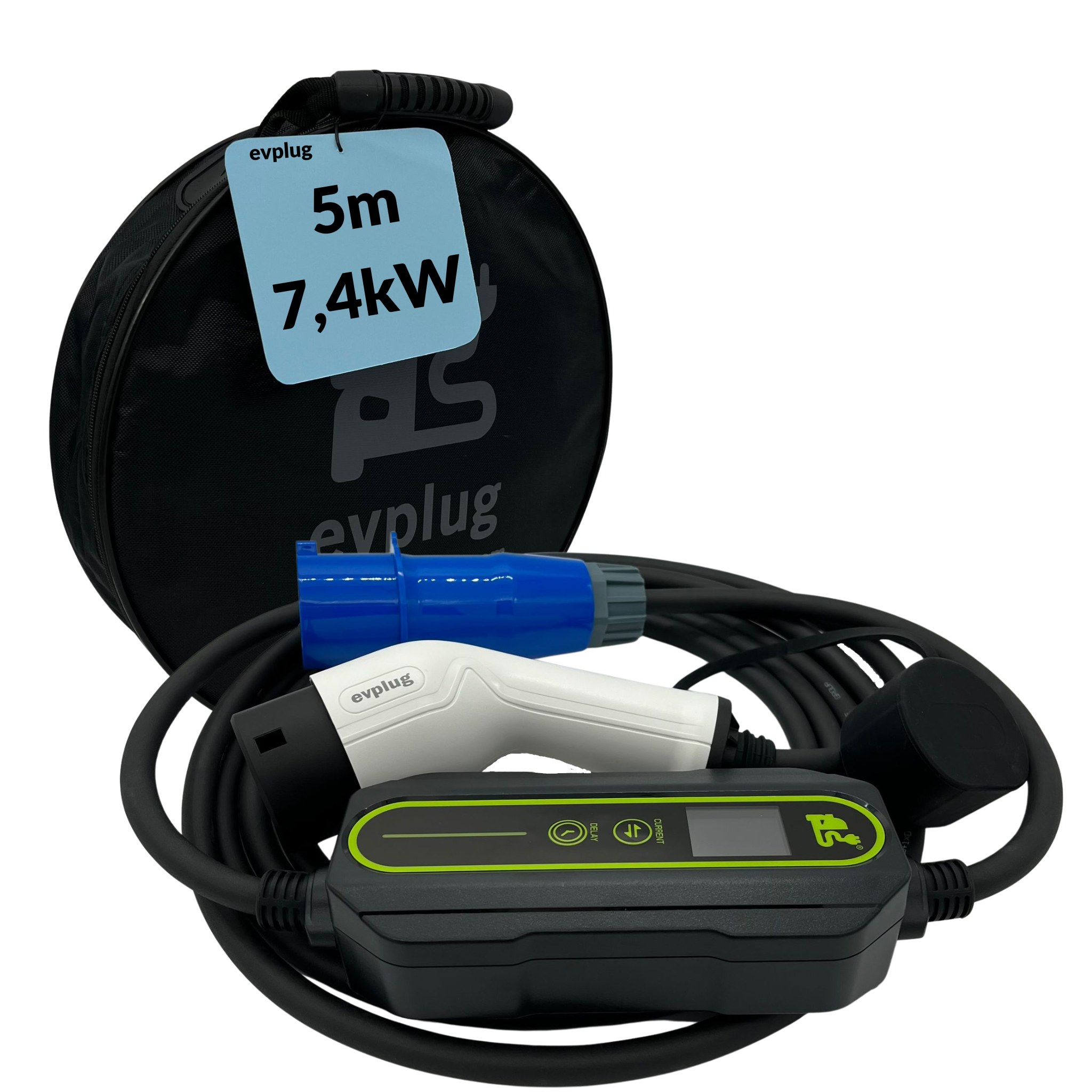 Câble de chargeur EV de niveau 2 (240V 16A 23FT) Station de recharge  portable EVSE pour véhicule électrique domestique compatible avec Chevy  Volt, Spark EV, BMW, Fiat, Ford Fusion, Toyota Prius et