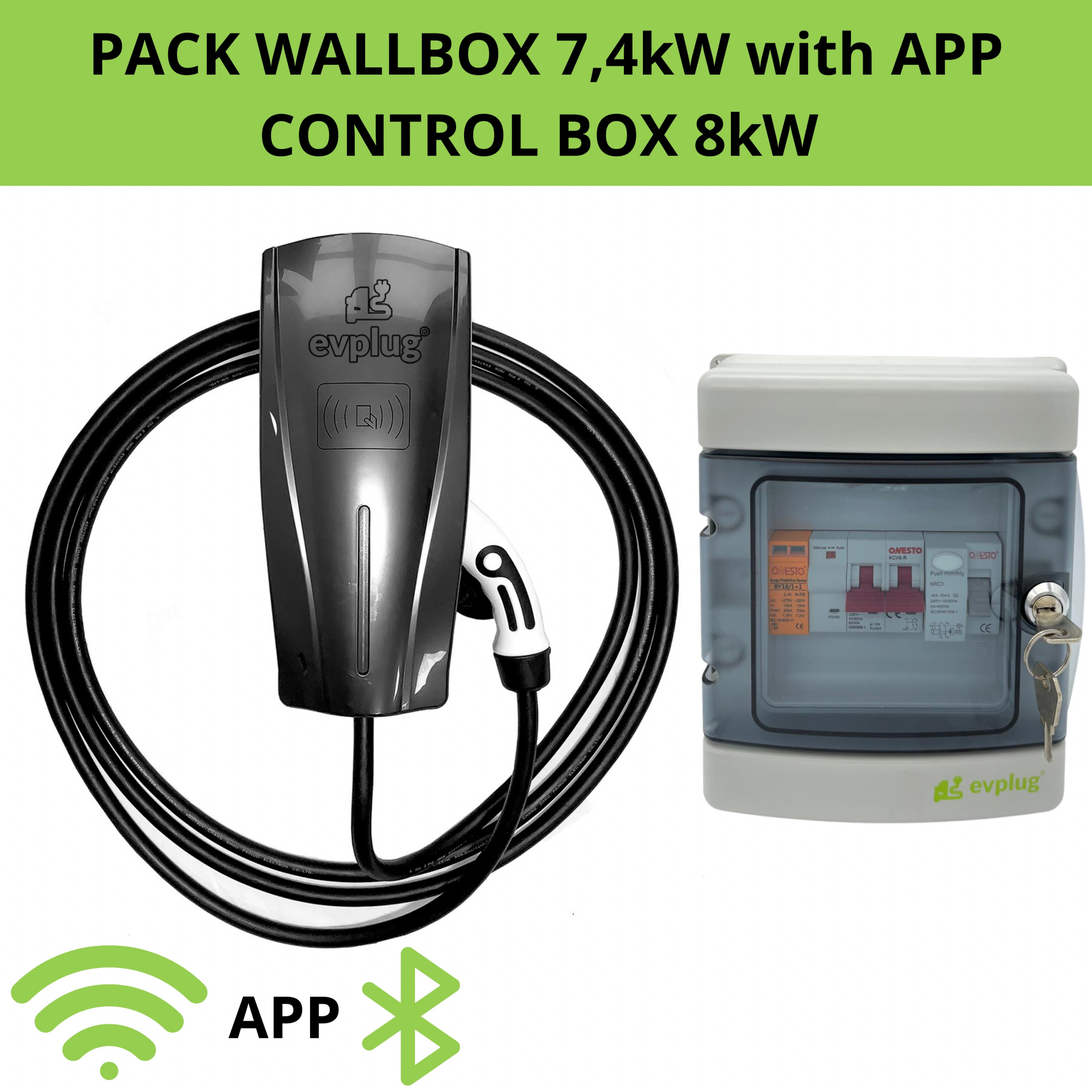 KfW Wallbox EVBox Elvi - 3.7 - 11 kW - Typ 2 - 6M - Smartcharge